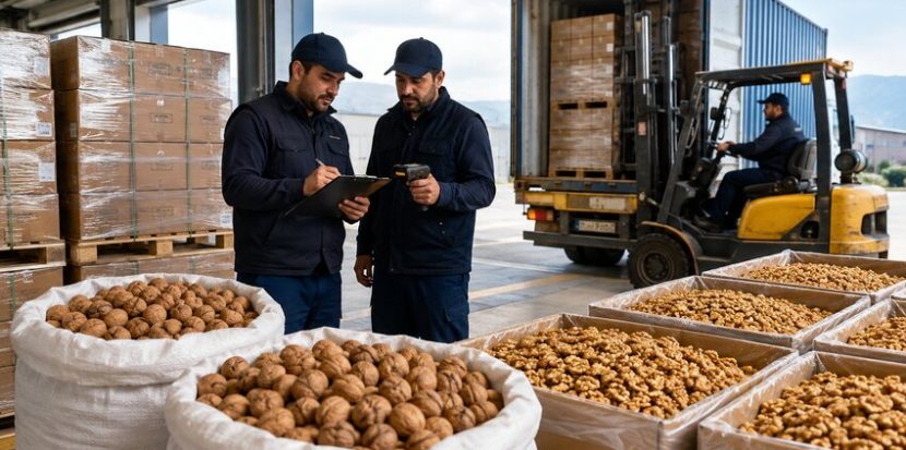 logística global de nueces peladas