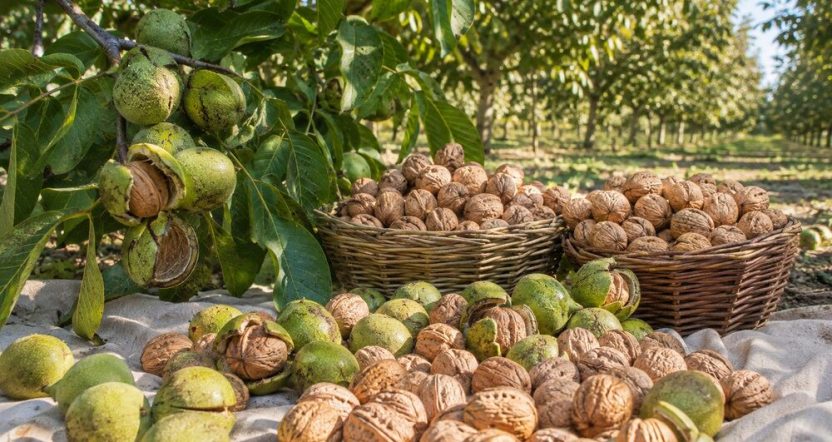Fresh Walnuts in Shell from the New Harvest