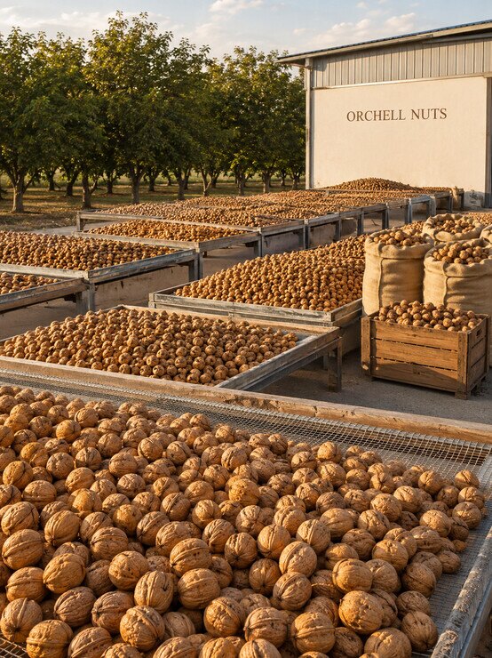 orchell nuts drying yield